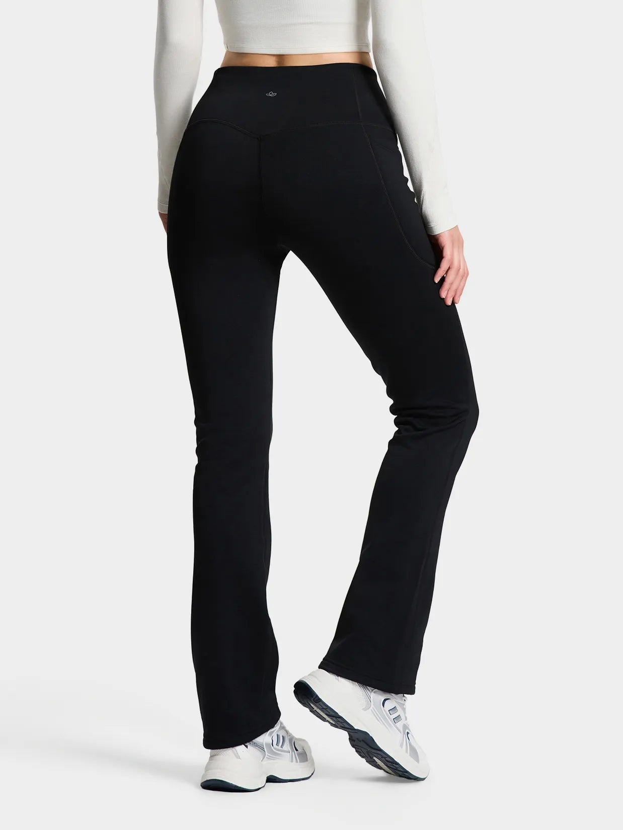 CozyWarmth Fleece Lined Flare Leggings, Side Pockets image 1