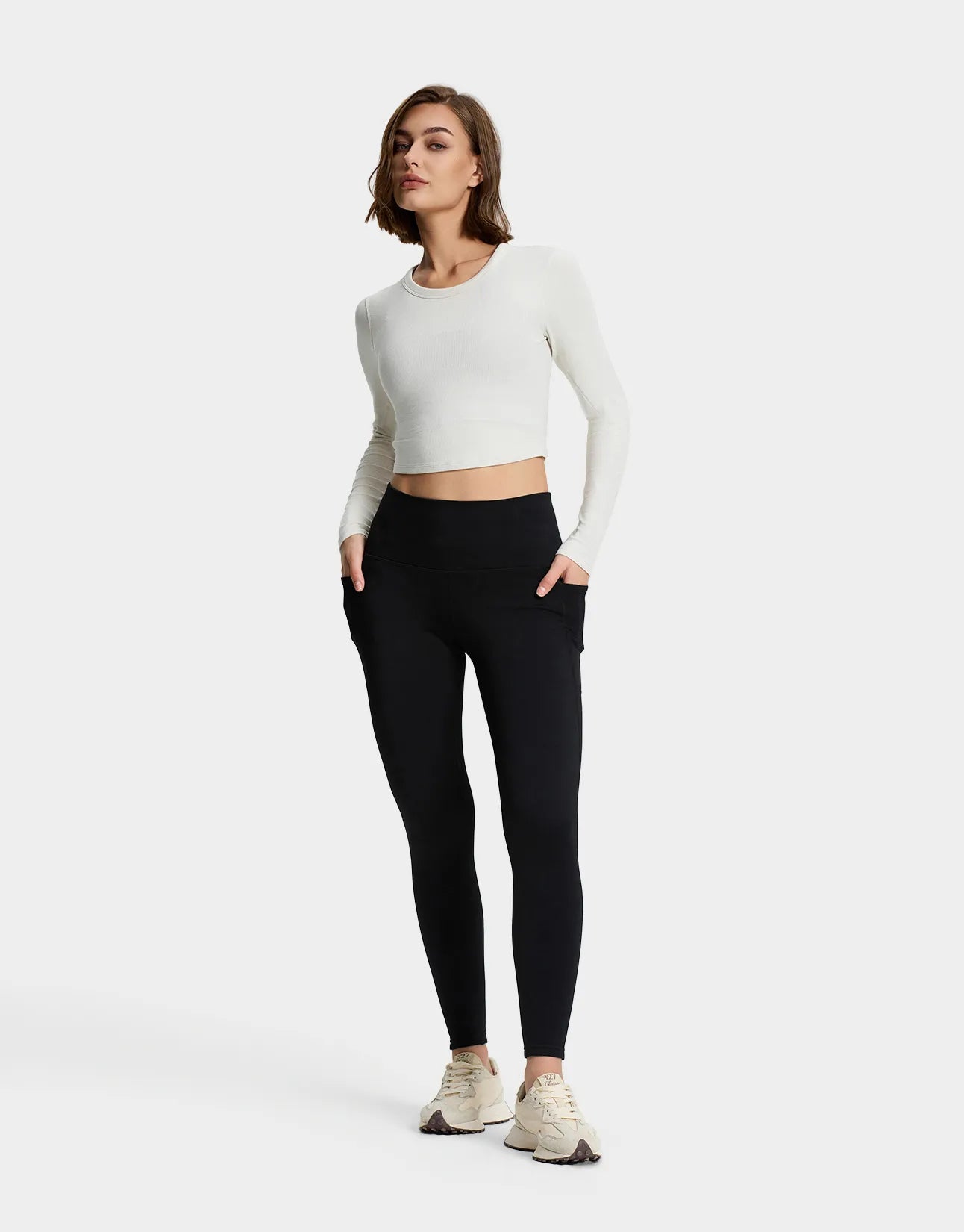 CozyWarmth Fleece Lined Leggings, Side Pockets image 3