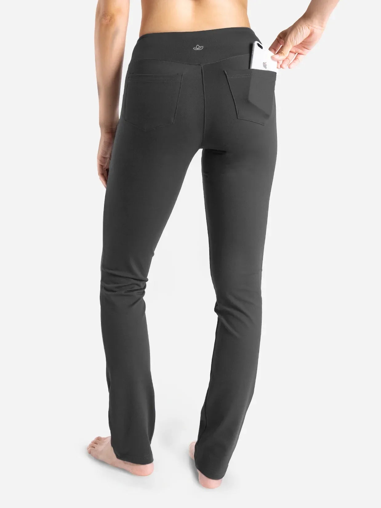 Straight Leg Yoga Pants, 5 Pockets #color_Graphite Gray