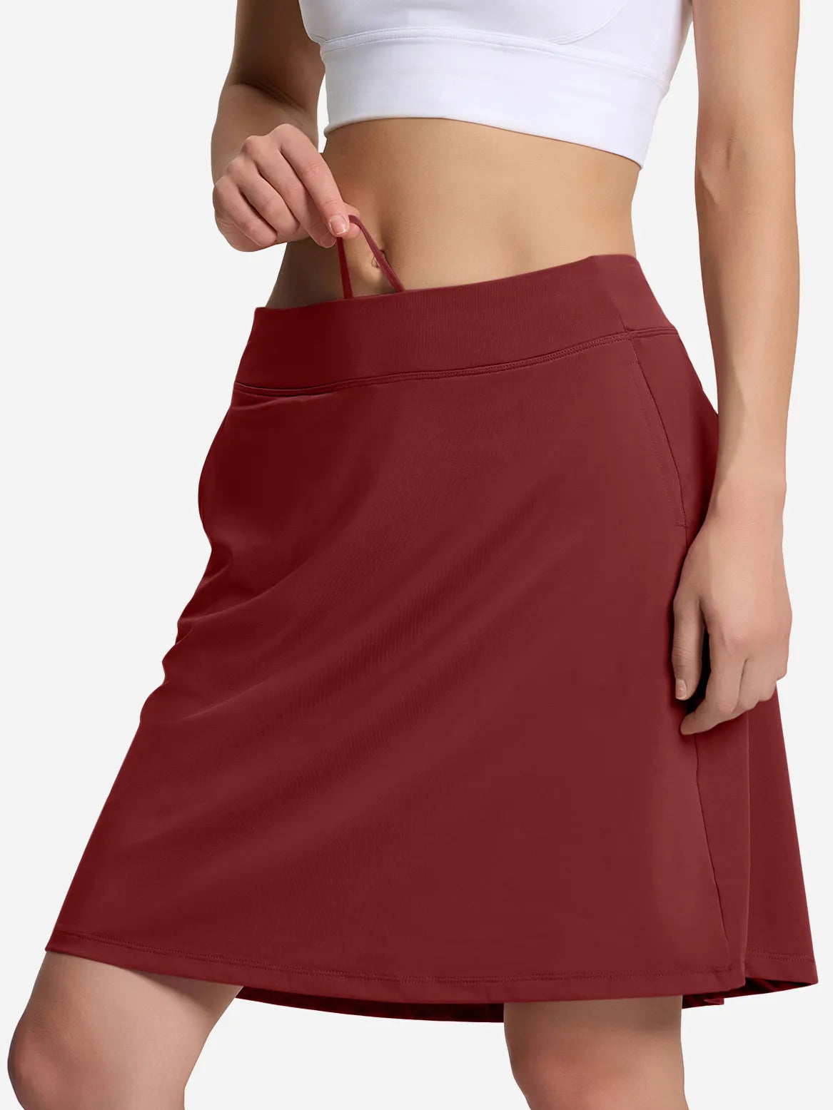 Modest Knee Length Skort, 4 Pockets, 20" image 3