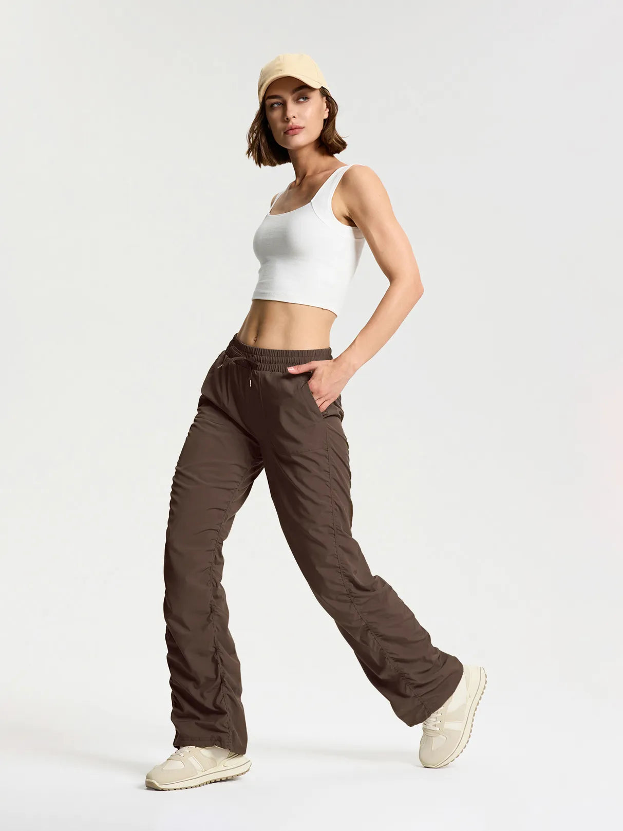 Lightweight Dance Studio Travel Pants #color_Espresso
