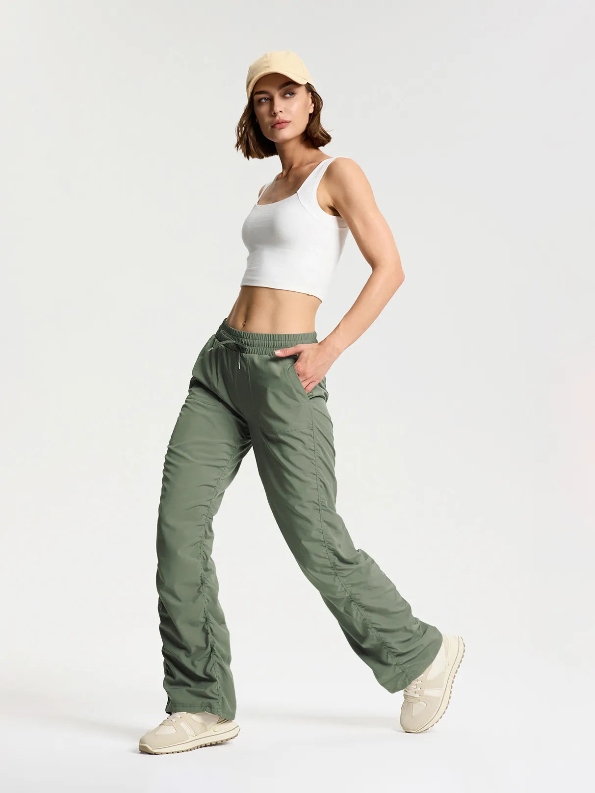 Lightweight Dance Studio Travel Pants #color_Sage Green