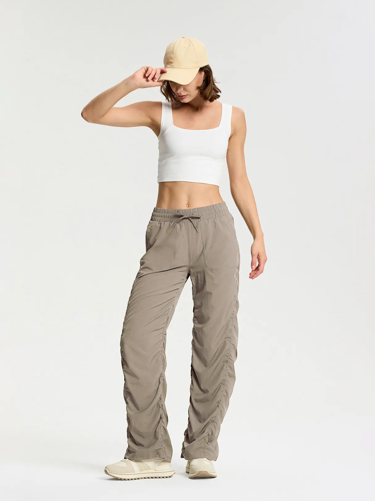 Lightweight Dance Studio Travel Pants #color_Trail Taupe