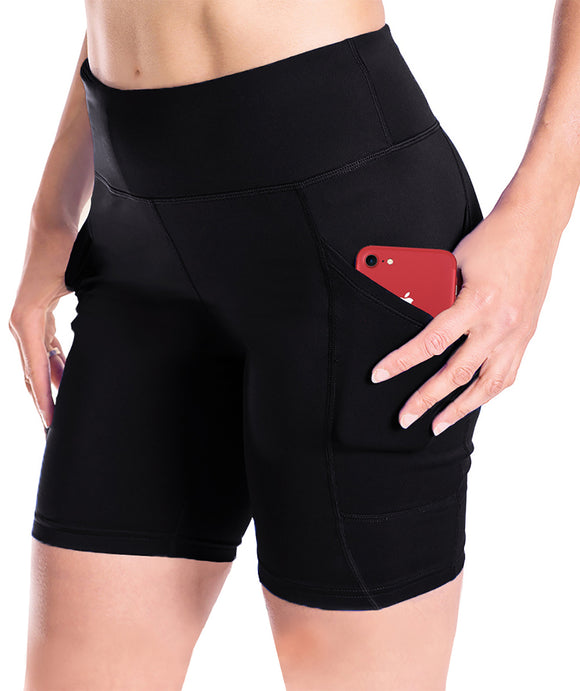 Luxury Athletic Tight Shorts for Women with Postpartum Fitness Cycling Yoga  and Non Seam High (BU1+BU2+Black #1, XS) at  Women's Clothing store